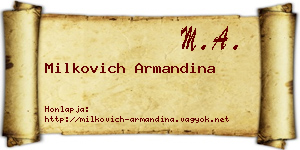 Milkovich Armandina névjegykártya